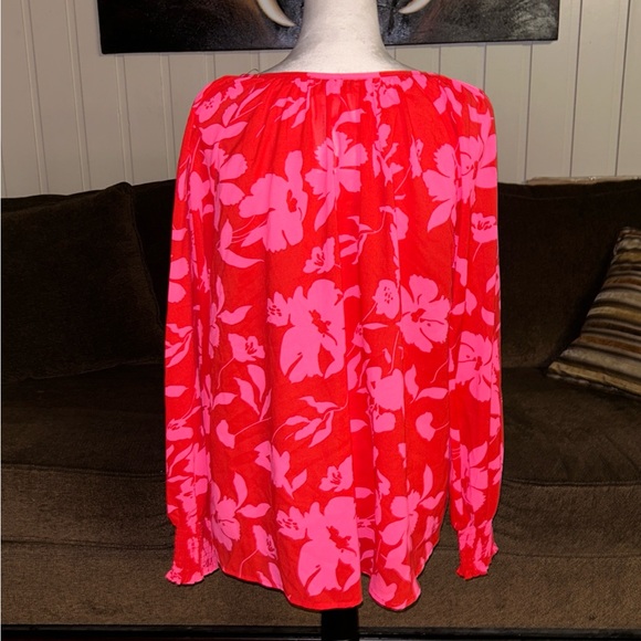 Staccato • Large • Hot Pink • Floral • Boho • Long Sleeve Blouse • New W/ Tags - Picture 11 of 11